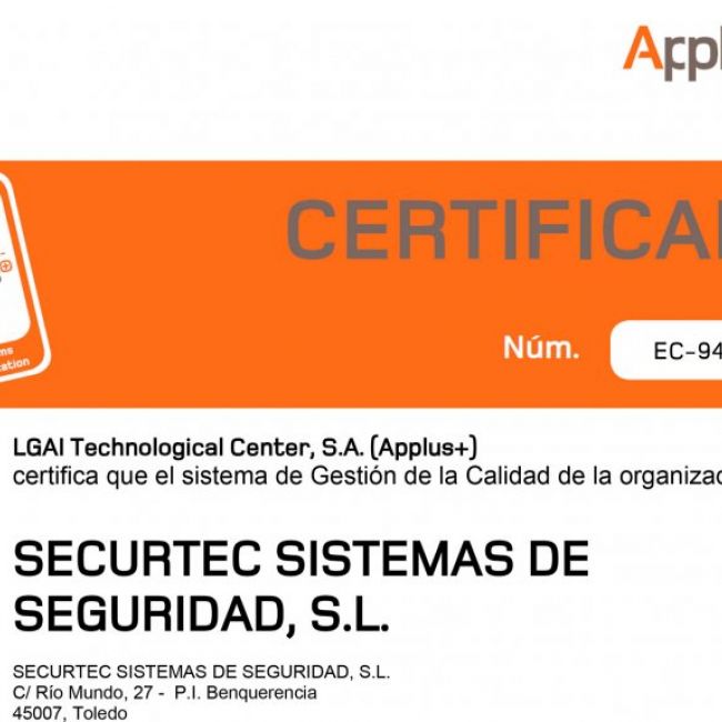 Acreditaciones de Securtec Acreditaciones de Securtec