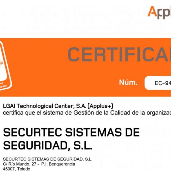 Acreditaciones de Securtec